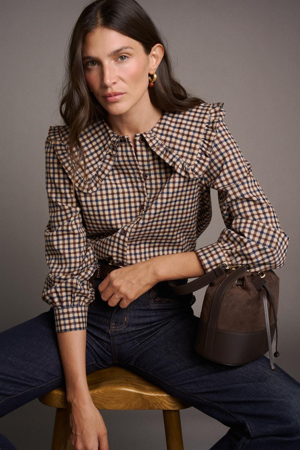 Bérénice Check print Blouse