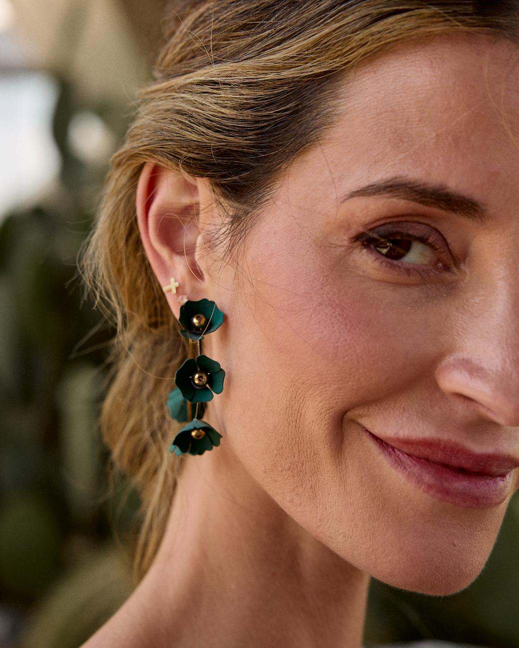Berta Flower Hoop Earrings