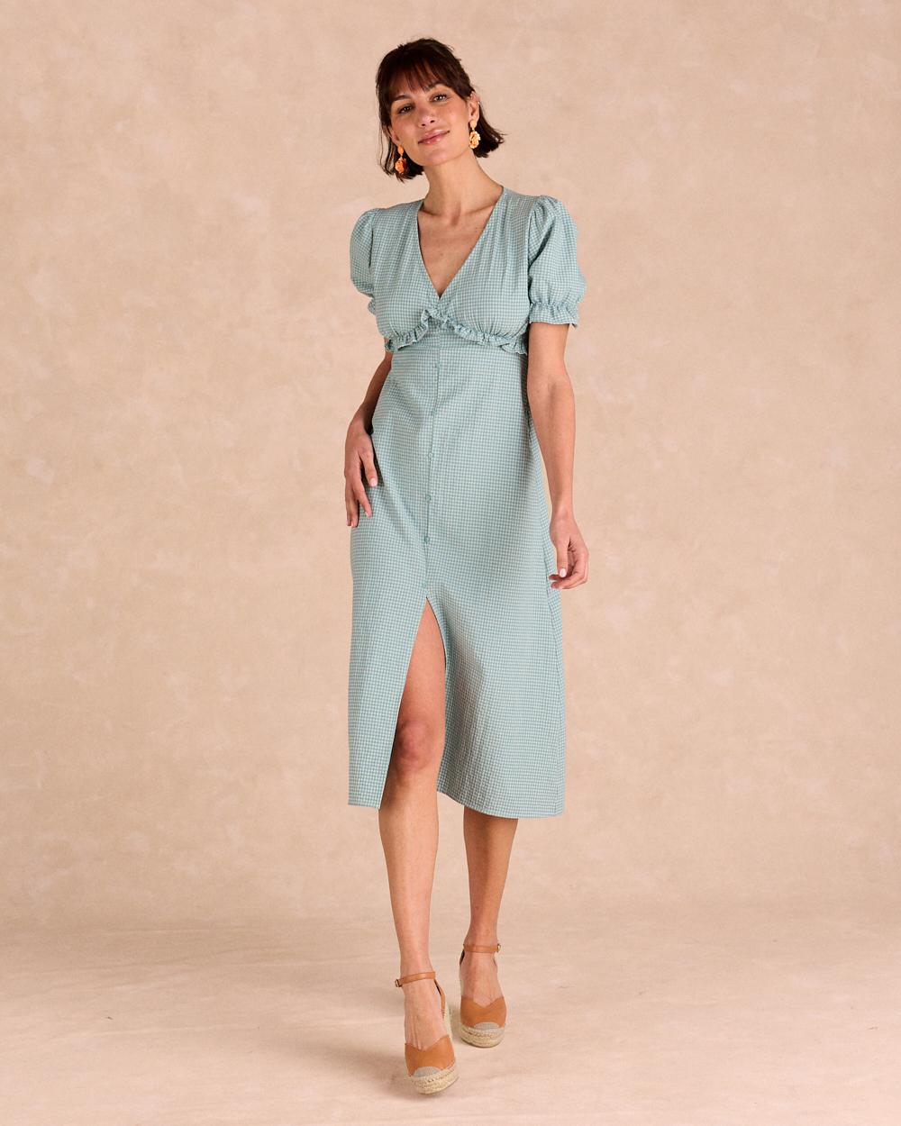 Long Check print Dress Giada