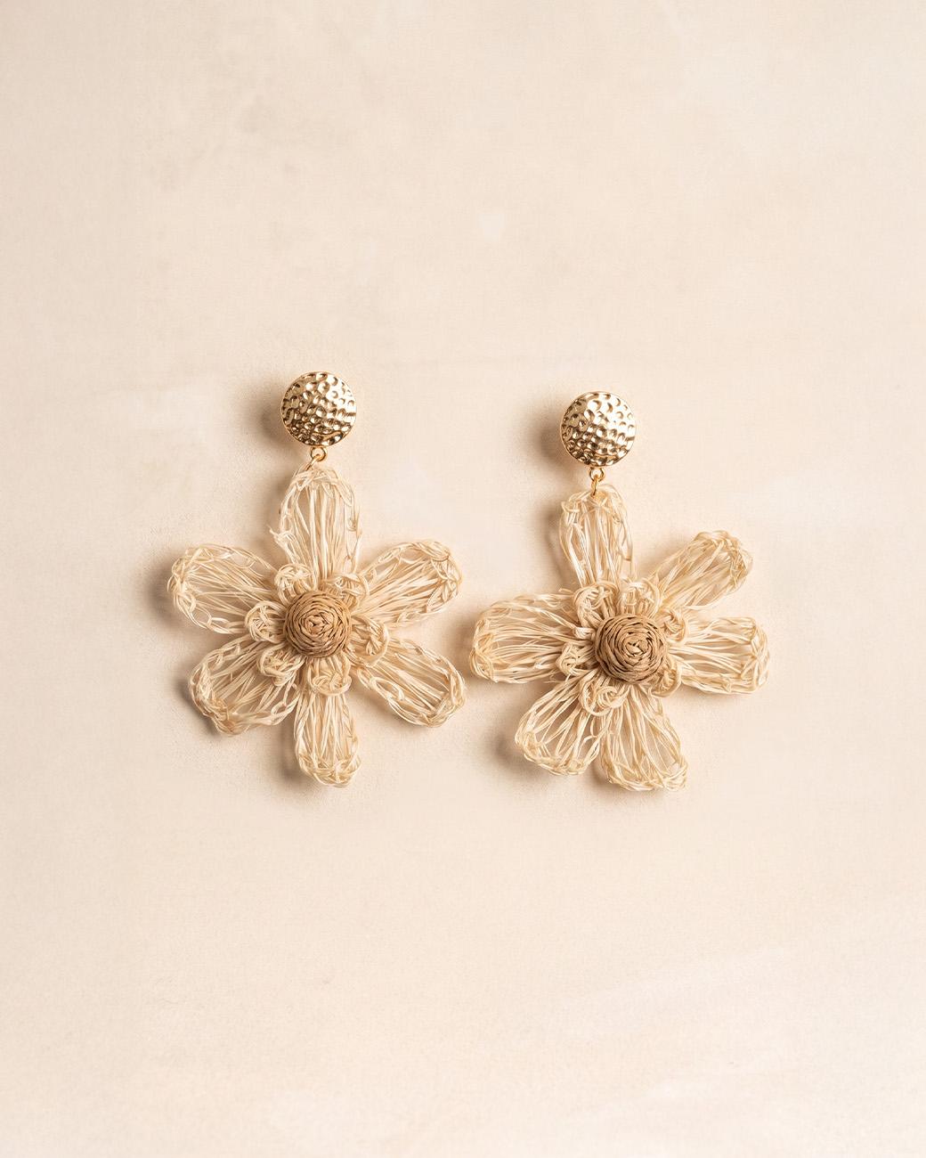 Ninel Raffia Flower Earrings