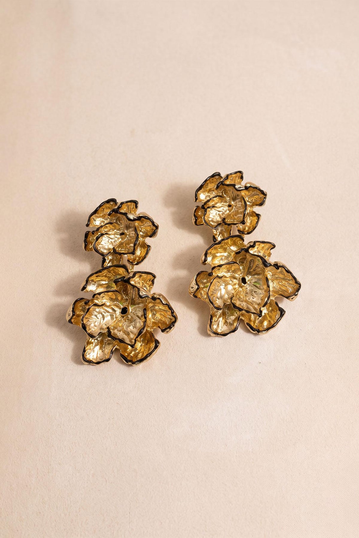 Eira Textured Flower Earrings