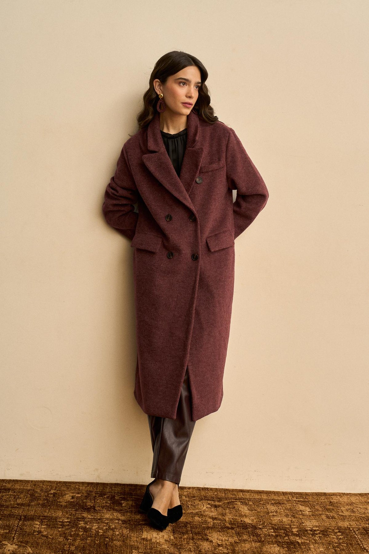 Eulalie Wool-Blend Wrap Coat