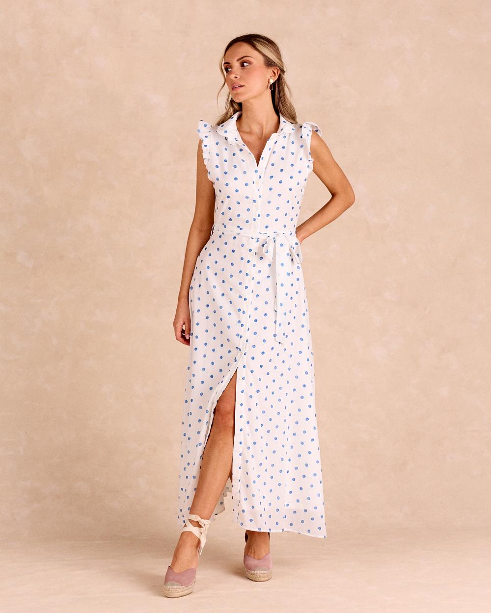 Daira Long Polka Dot Dress