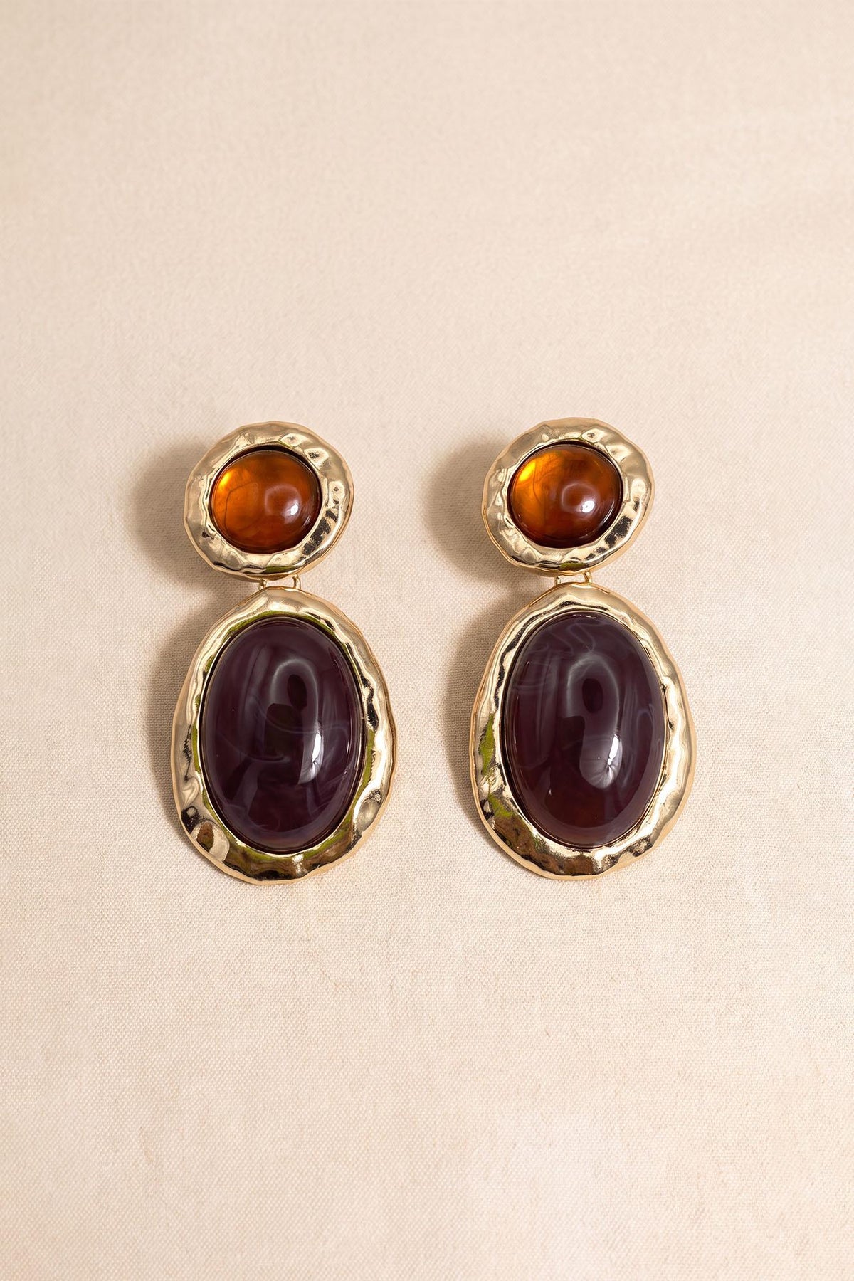 Isadora Oval Stone Earrings