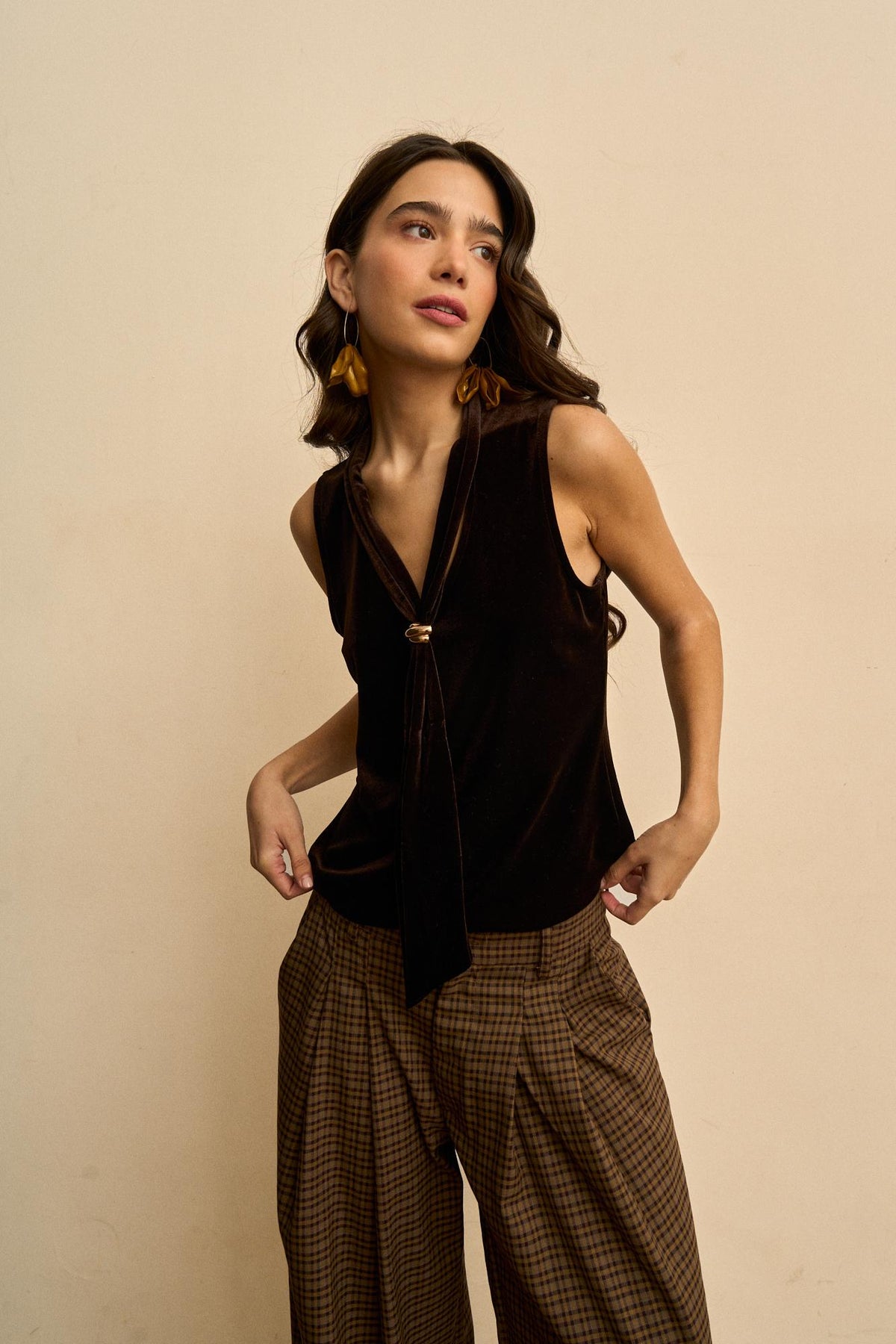 Yvaine Draped Velvet Top