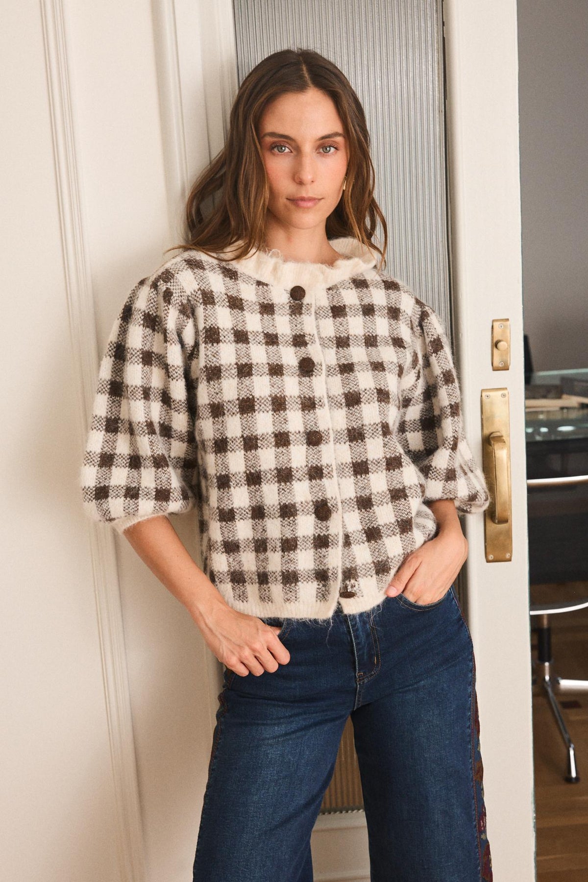 Check print Cardigan Iana