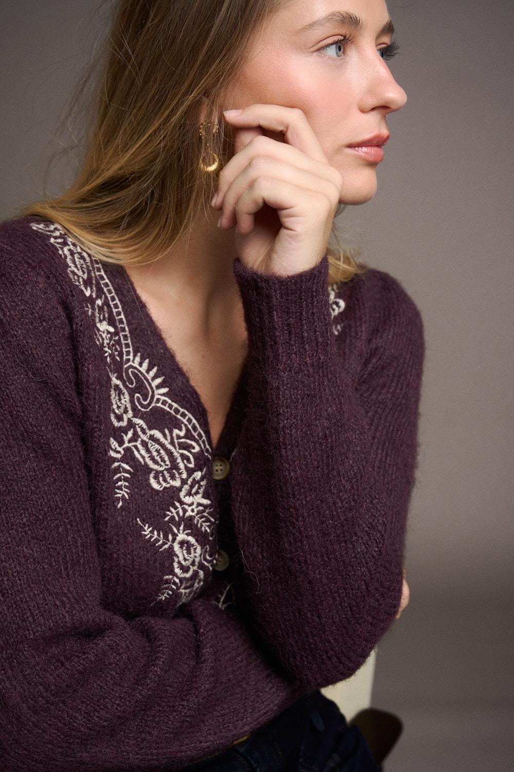 Inès Embroidered Cardigan