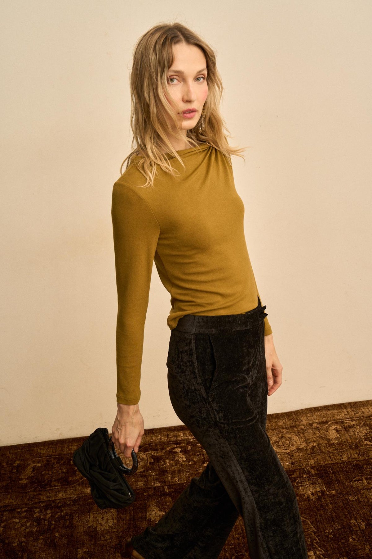 Ysée Draped Top with Brooch
