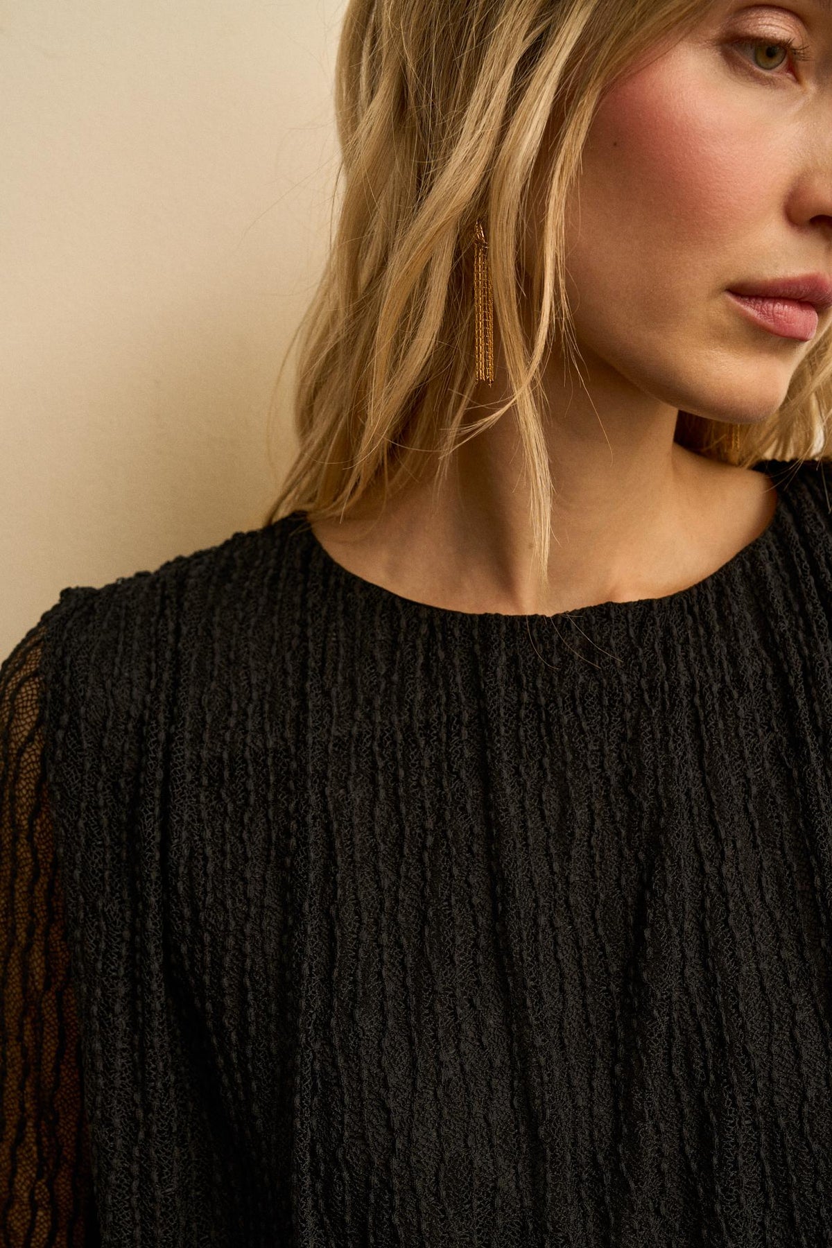 Ysoria Pleated Lace Blouse