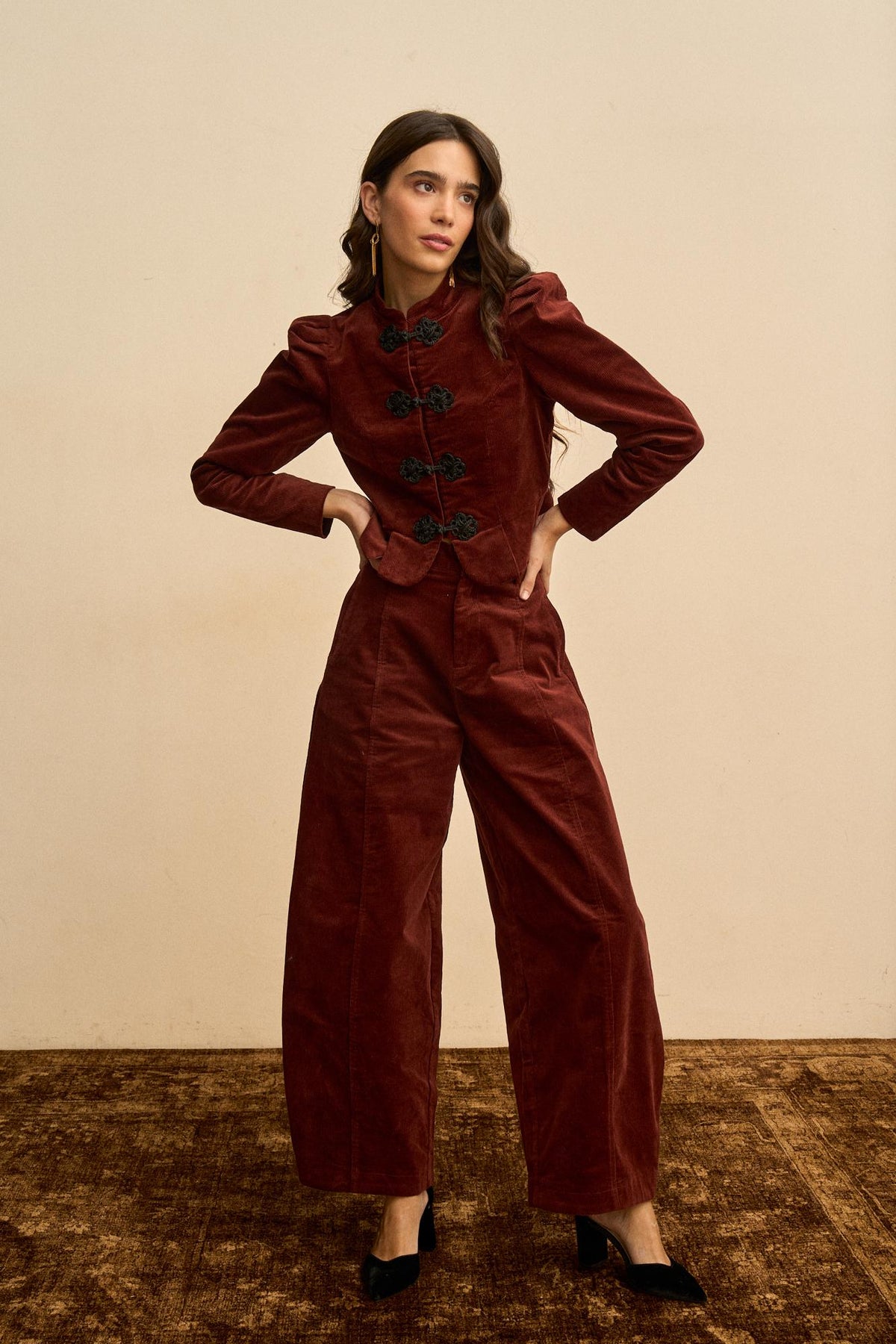 Isoline Embroidered Corduroy Jacket