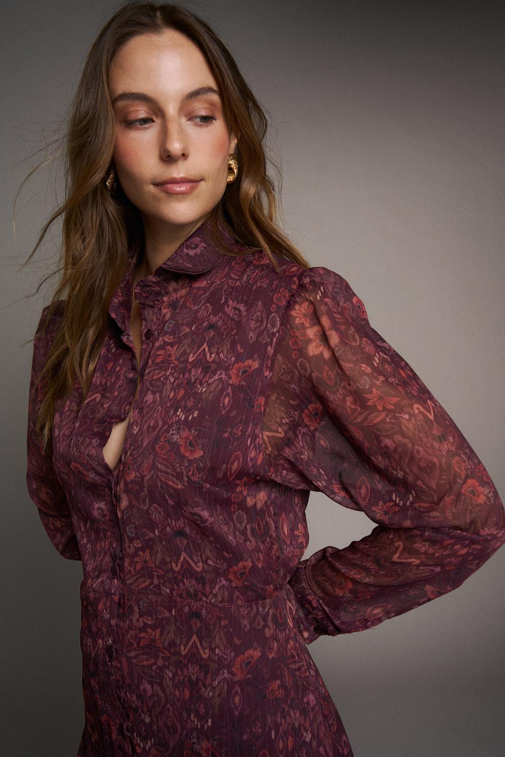 Ombeline Aubergine Dress