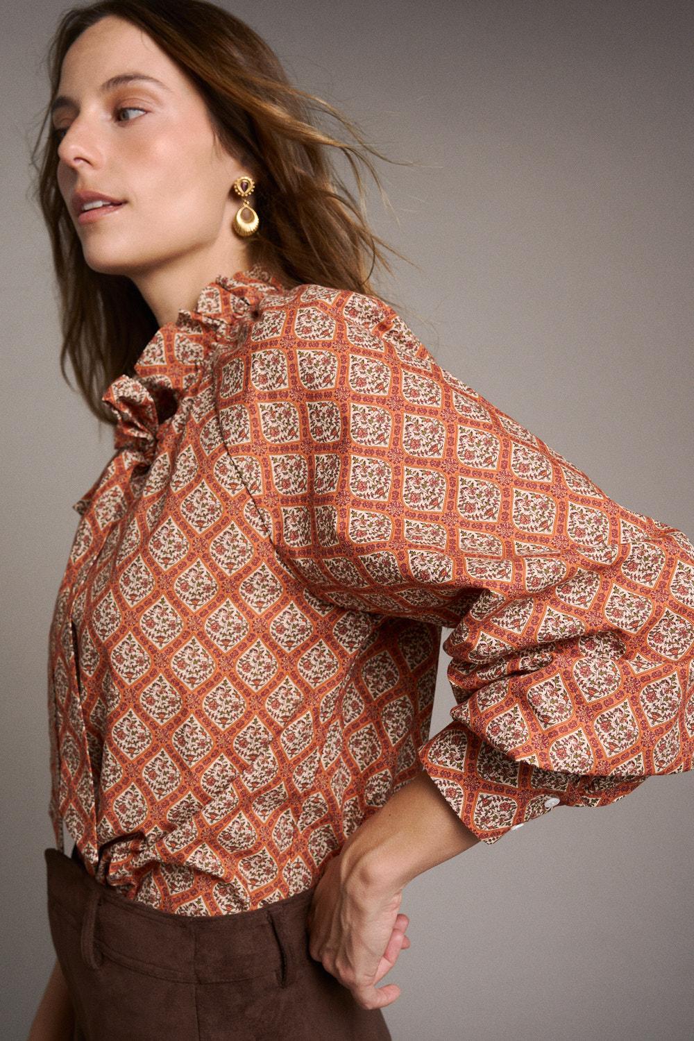Floral Print Knot Blouse