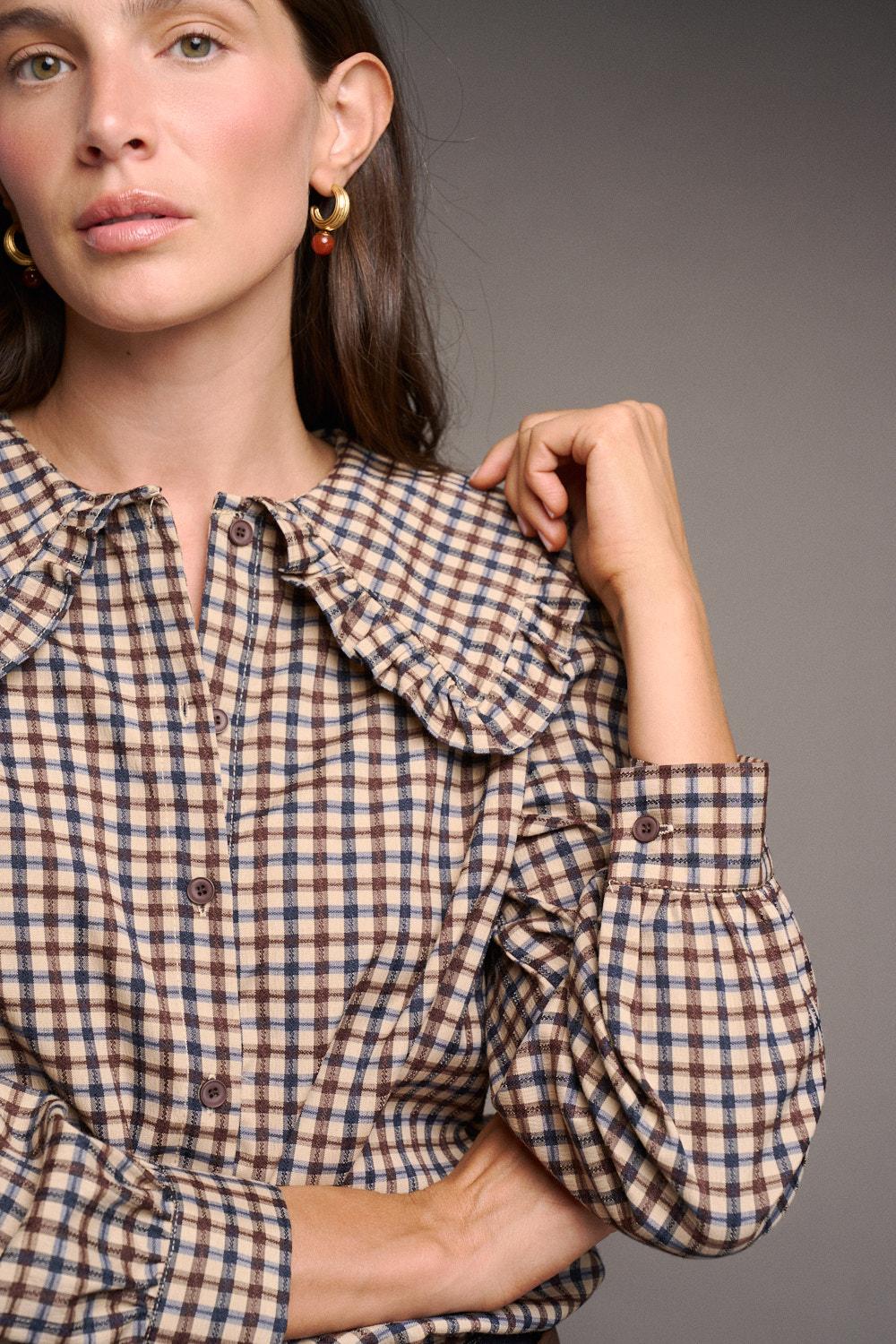 Bérénice Check print Blouse