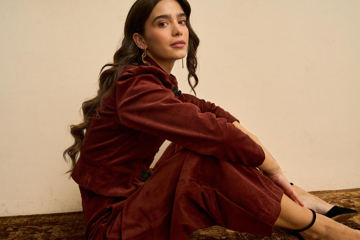Isoline Embroidered Corduroy Jacket
