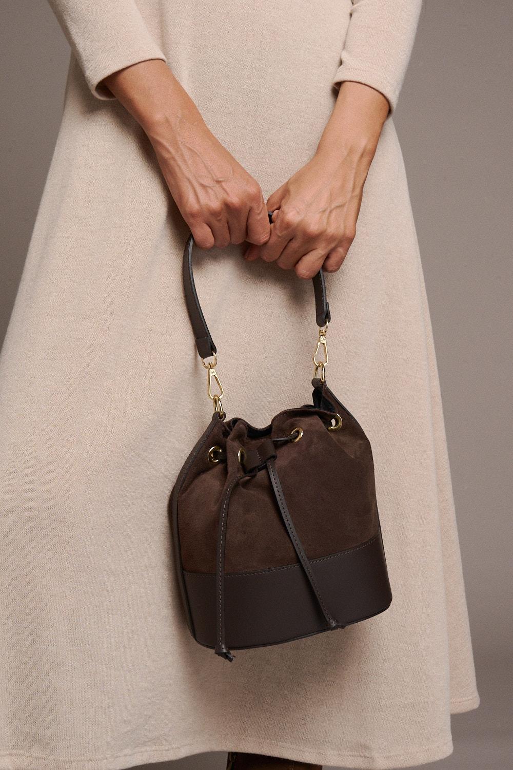 Lorenna Leather Bucket Bag