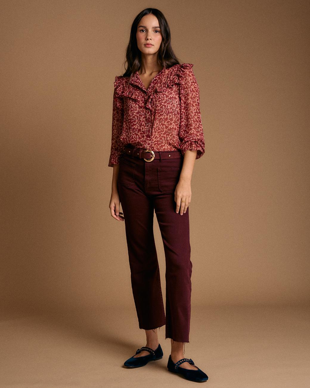 Lidia Print Ruffle Shirt