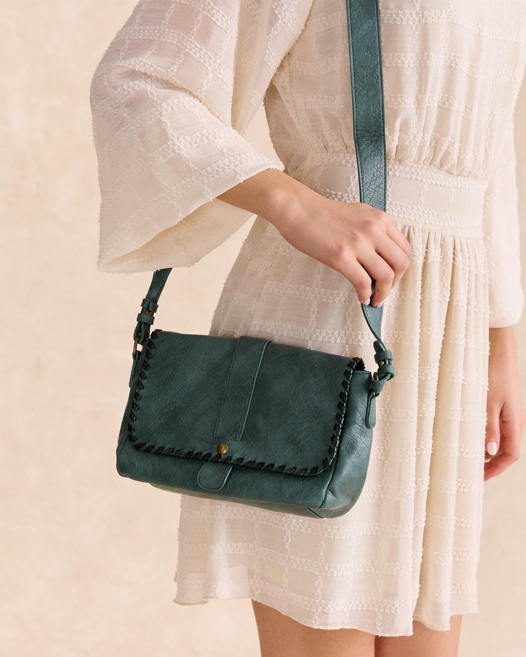 Rennes Green Lurex Crossbody Bag