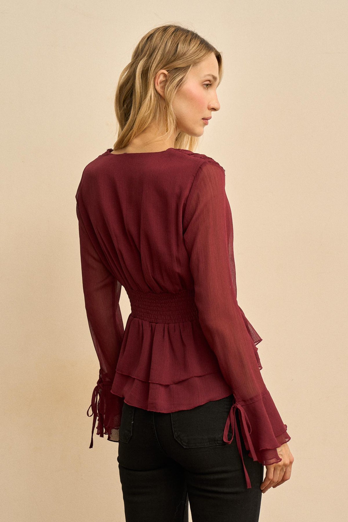 Éliane Ruched Draped Top