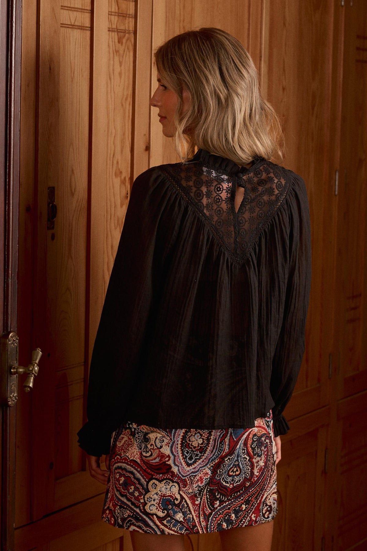 Paola Lace Neckline Blouse