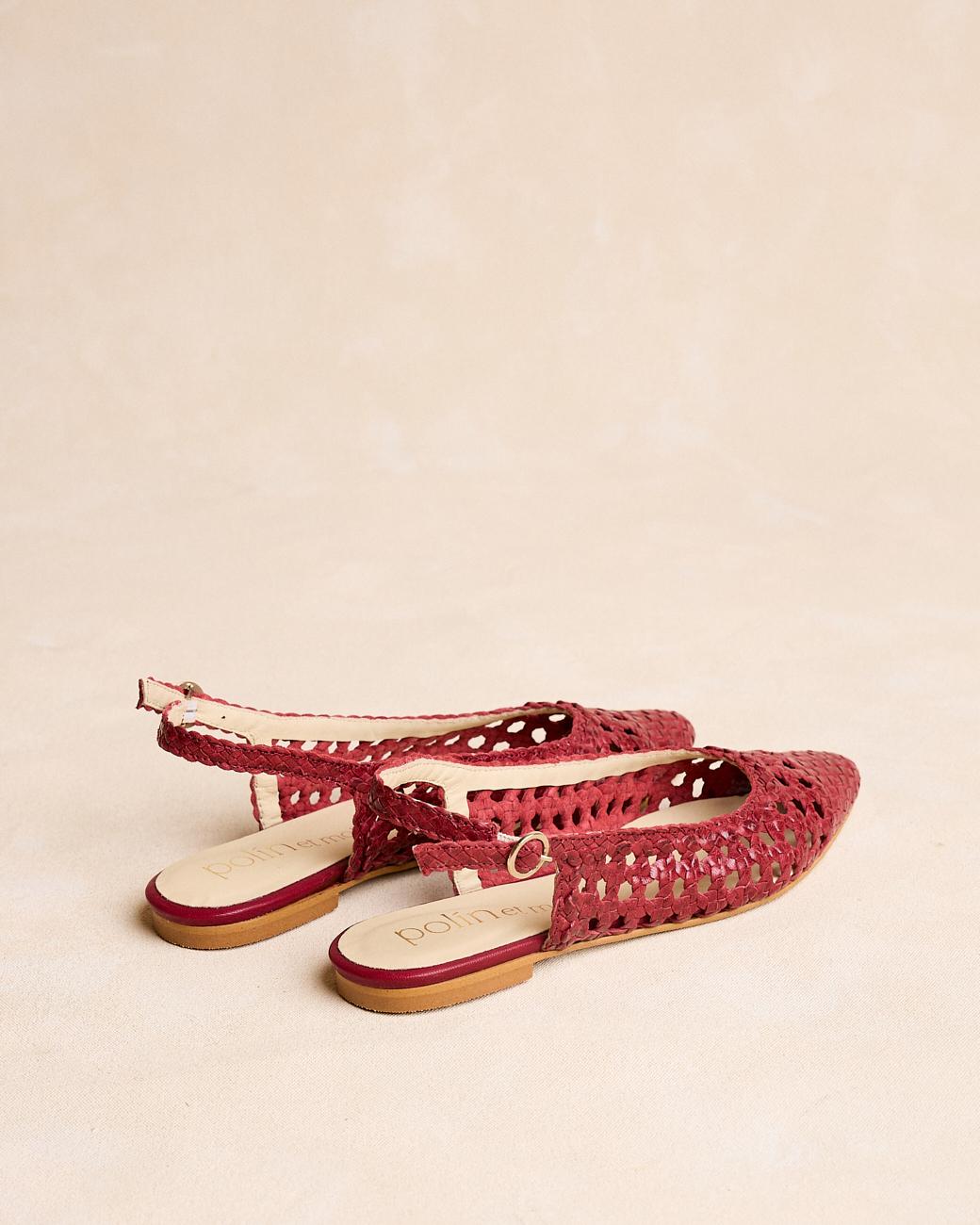Cherry Braided Mary Jane Flats