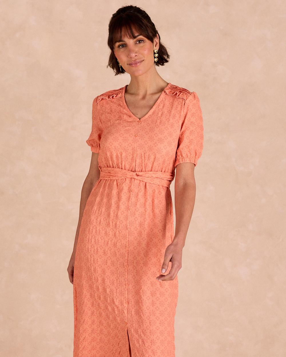 Mirela Orange Dress