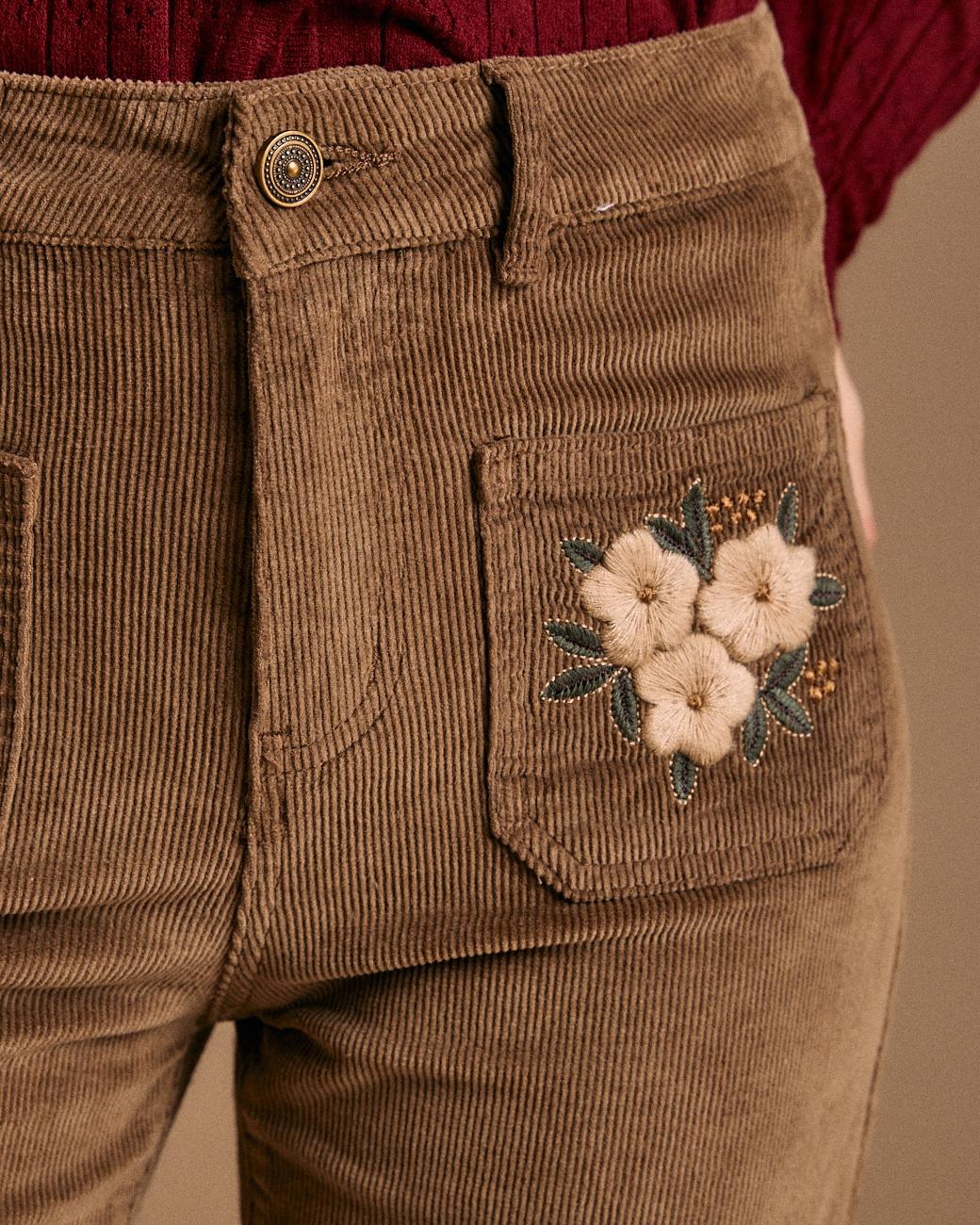 Corduroy Pants Flowers Andrea