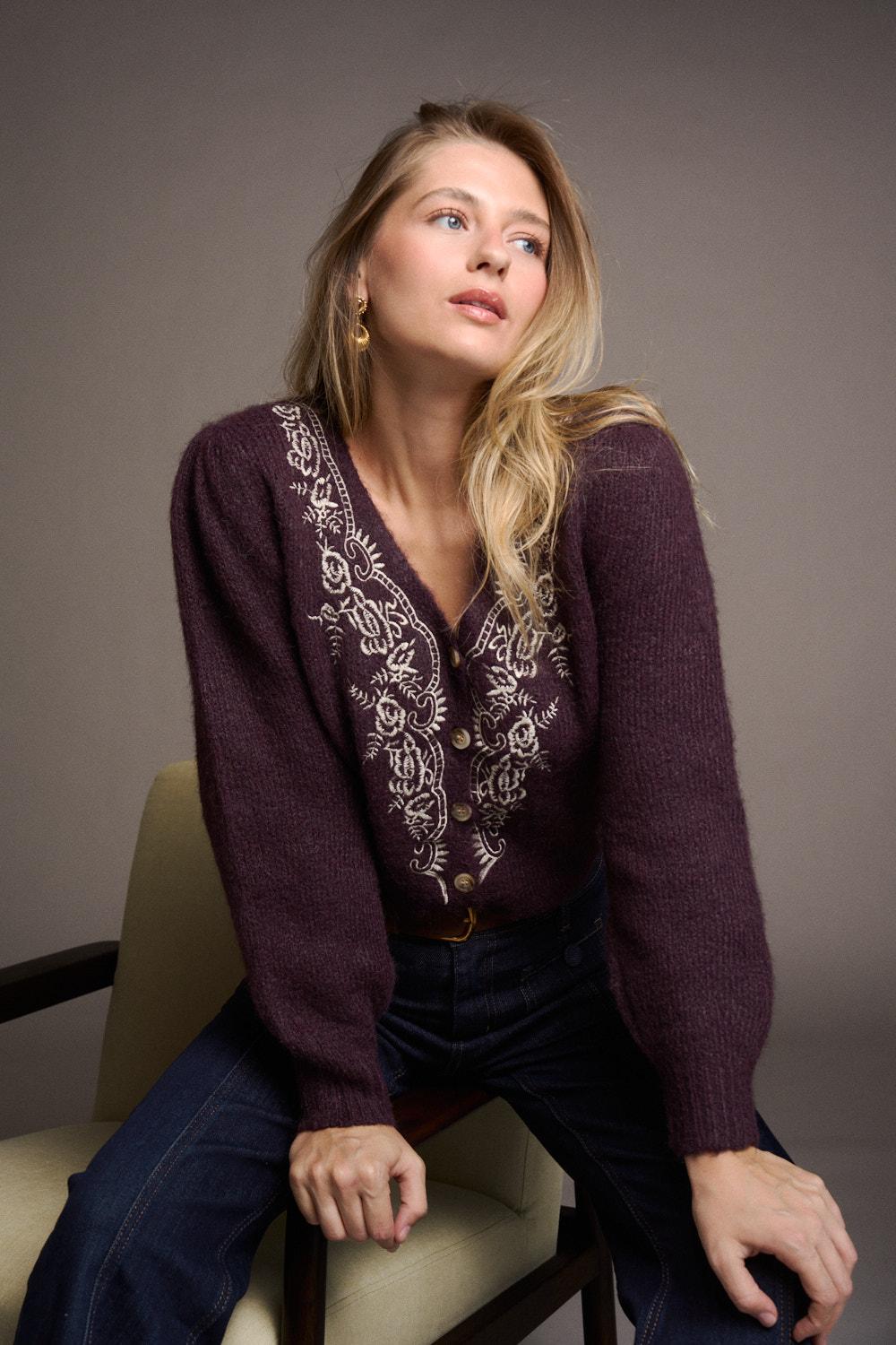 Inès Embroidered Cardigan