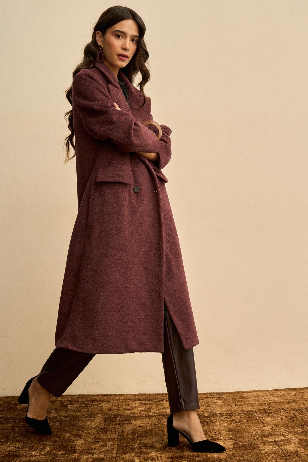 Eulalie Wool-Blend Wrap Coat