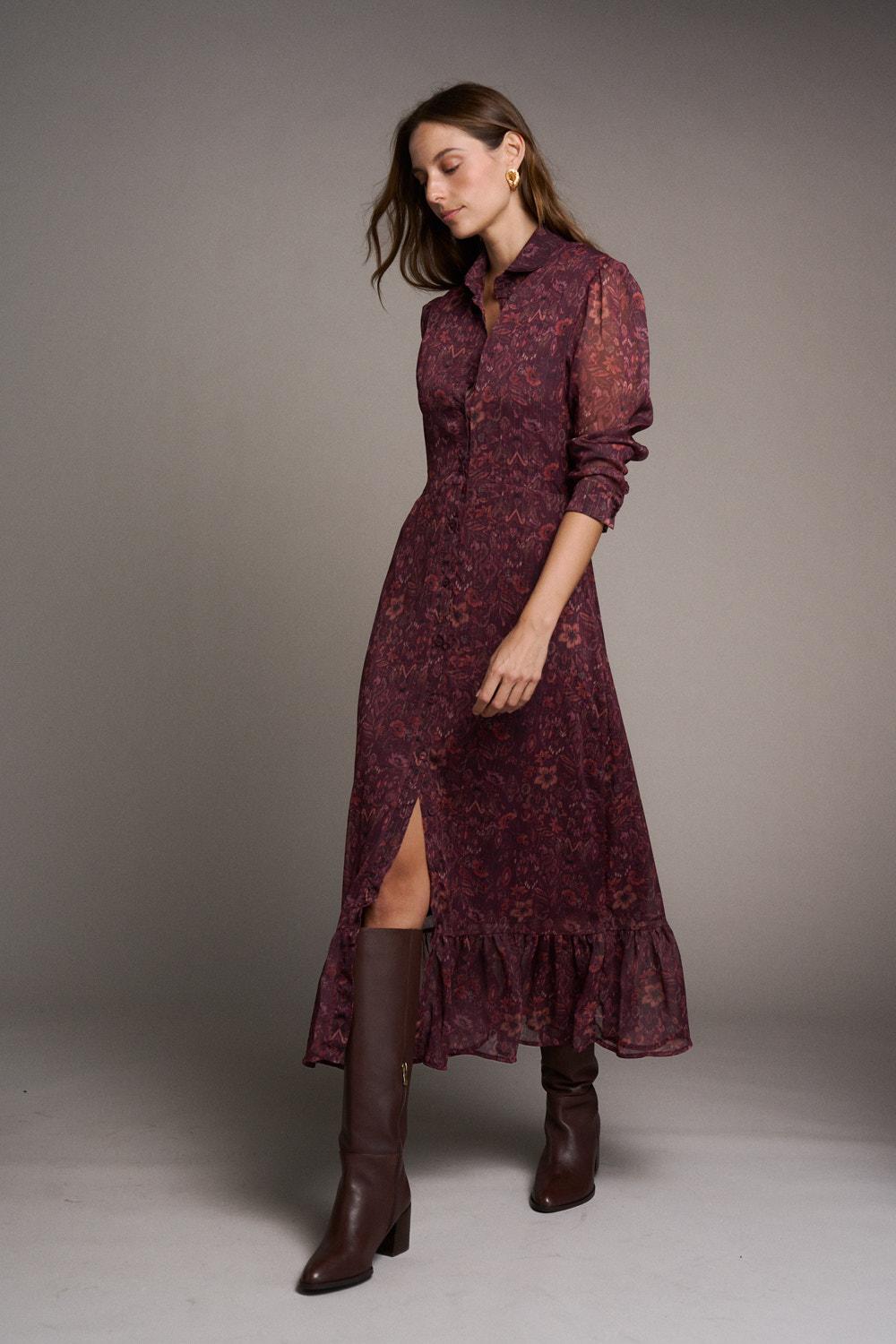 Ombeline Aubergine Dress