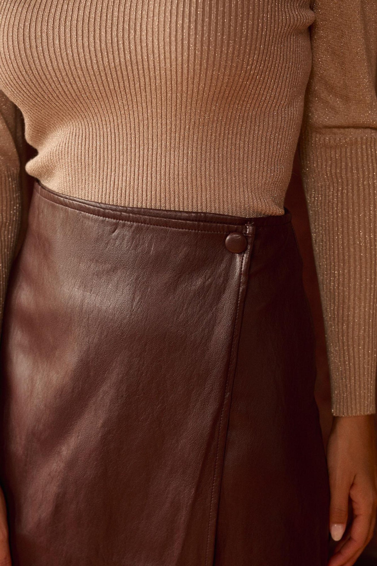 Natalie Faux-Leather Effect Skirt