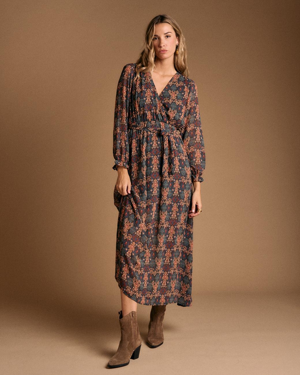 Esmeralda Printed Long Dress