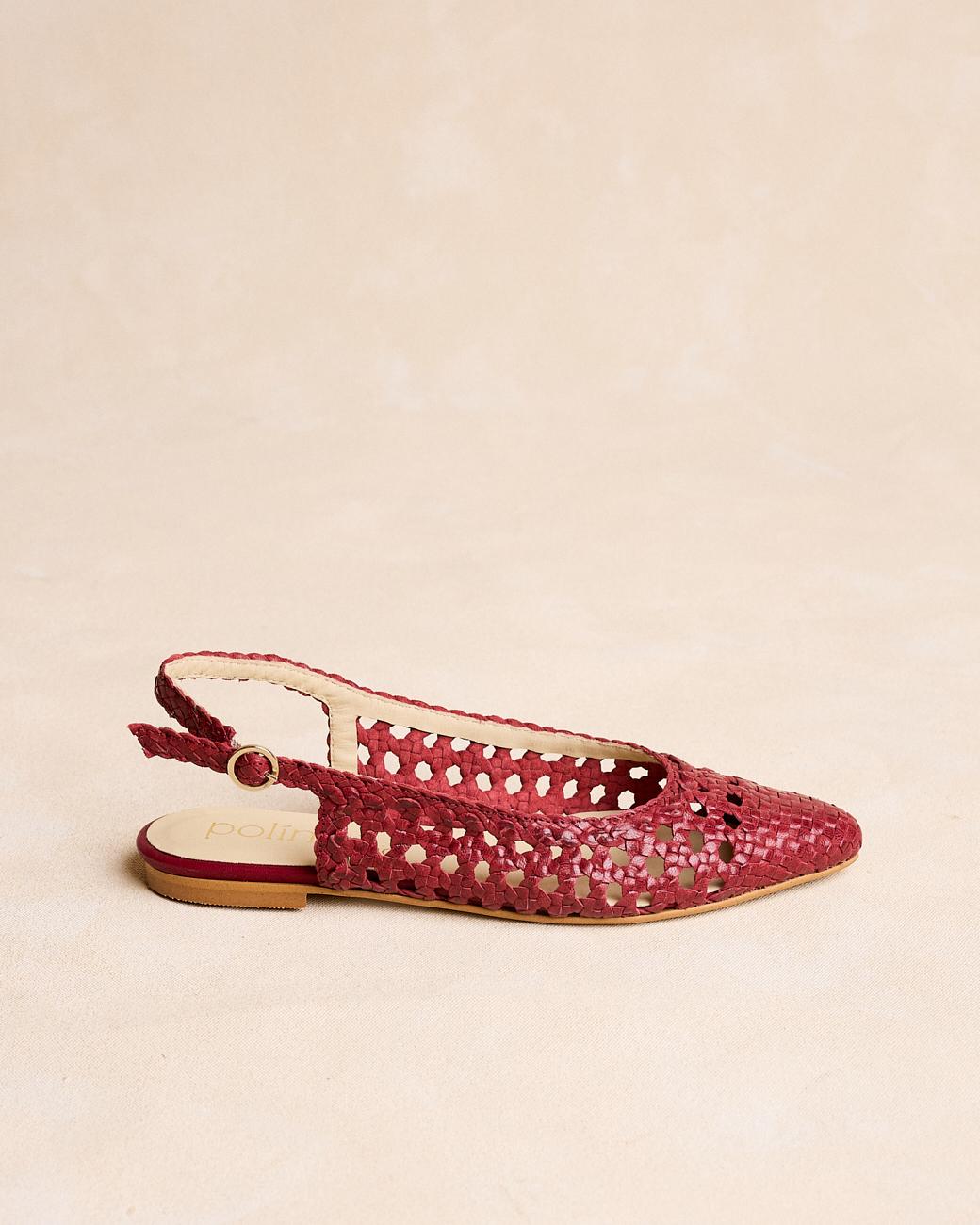Cherry Braided Mary Jane Flats