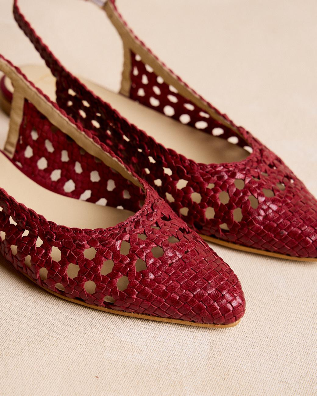 Cherry Braided Mary Jane Flats
