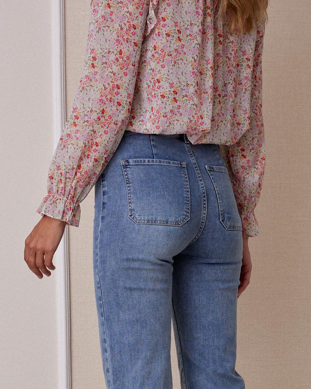 Thea Denim Pants with Buttons