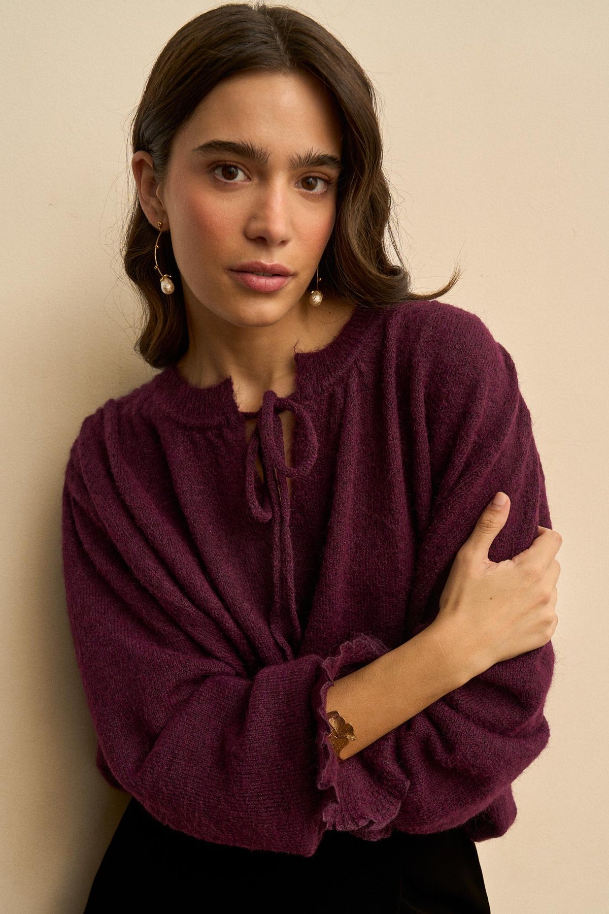 Amélie Knitted Ruffle Cardigan