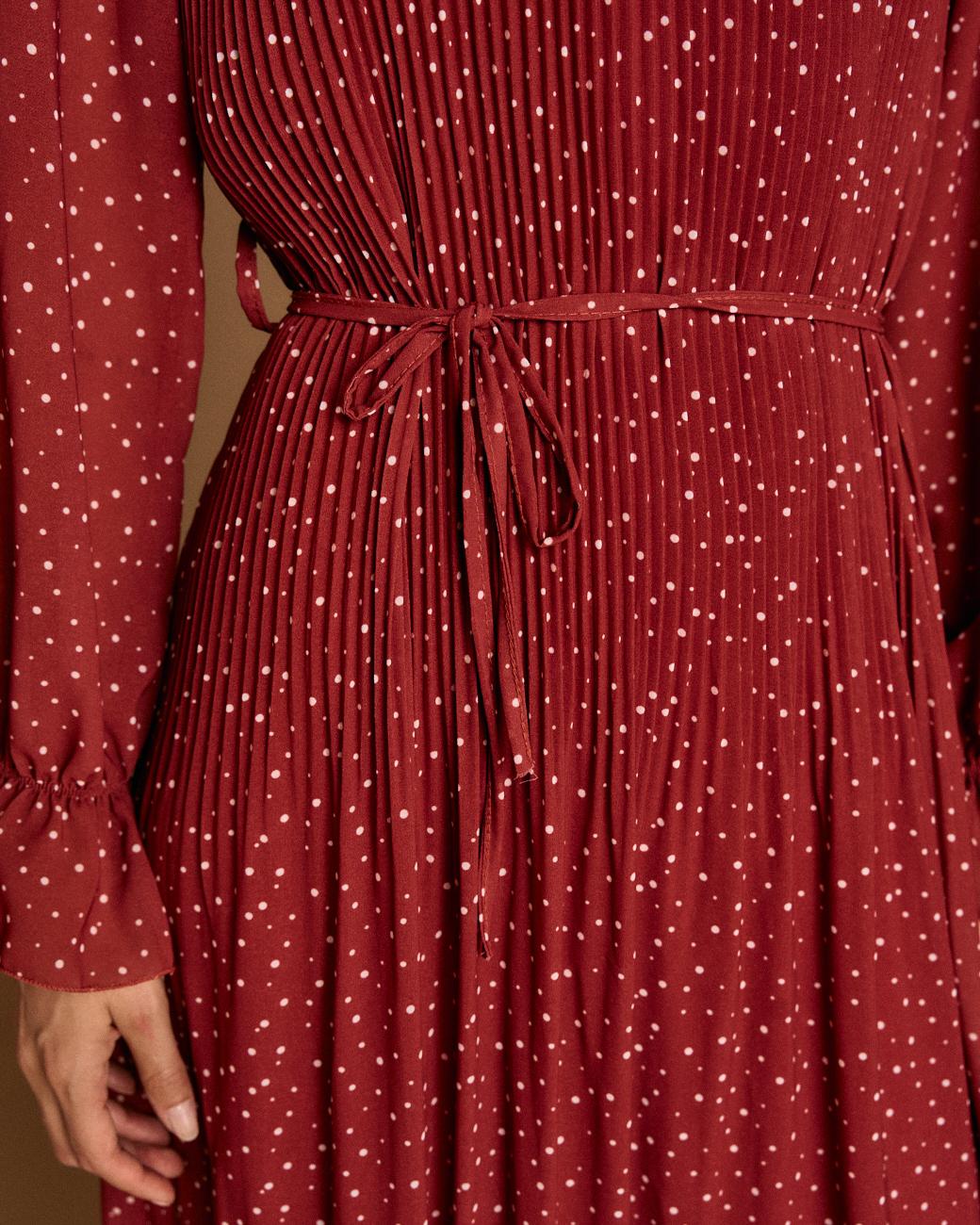 Garnet Polka Dot Dress
