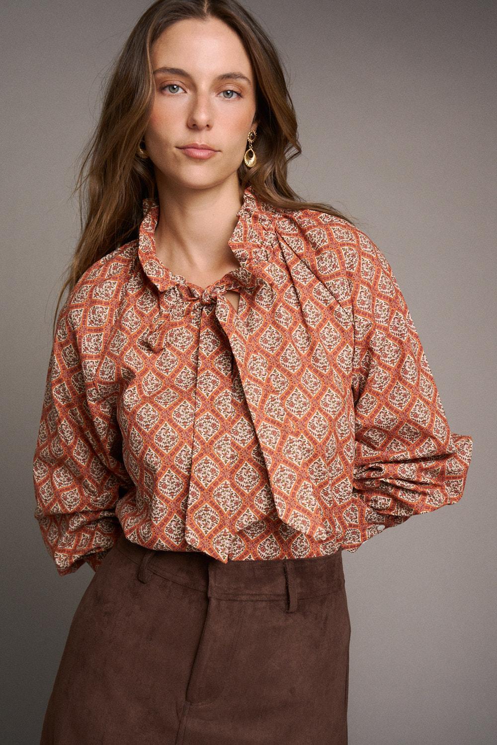 Floral Print Knot Blouse