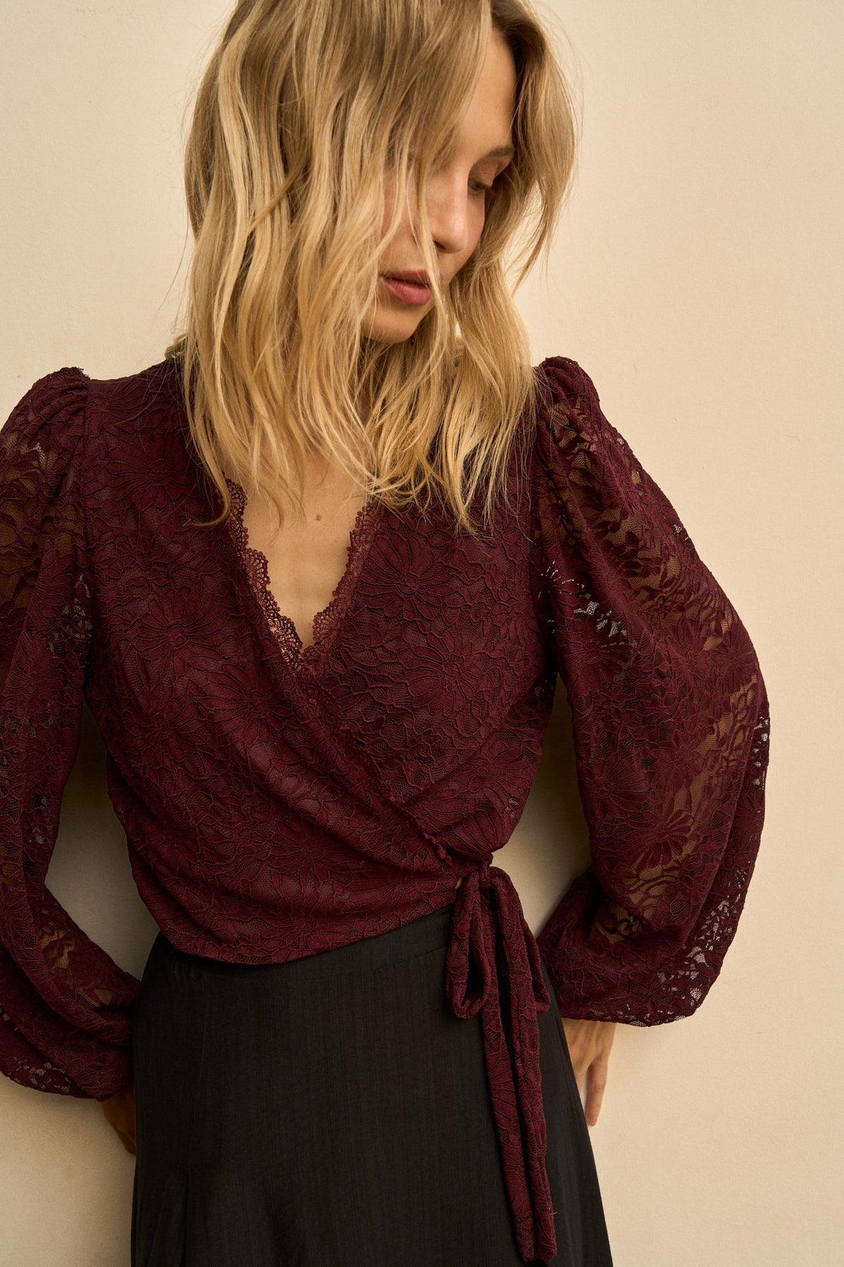 Alizée Lace Wrap Top
