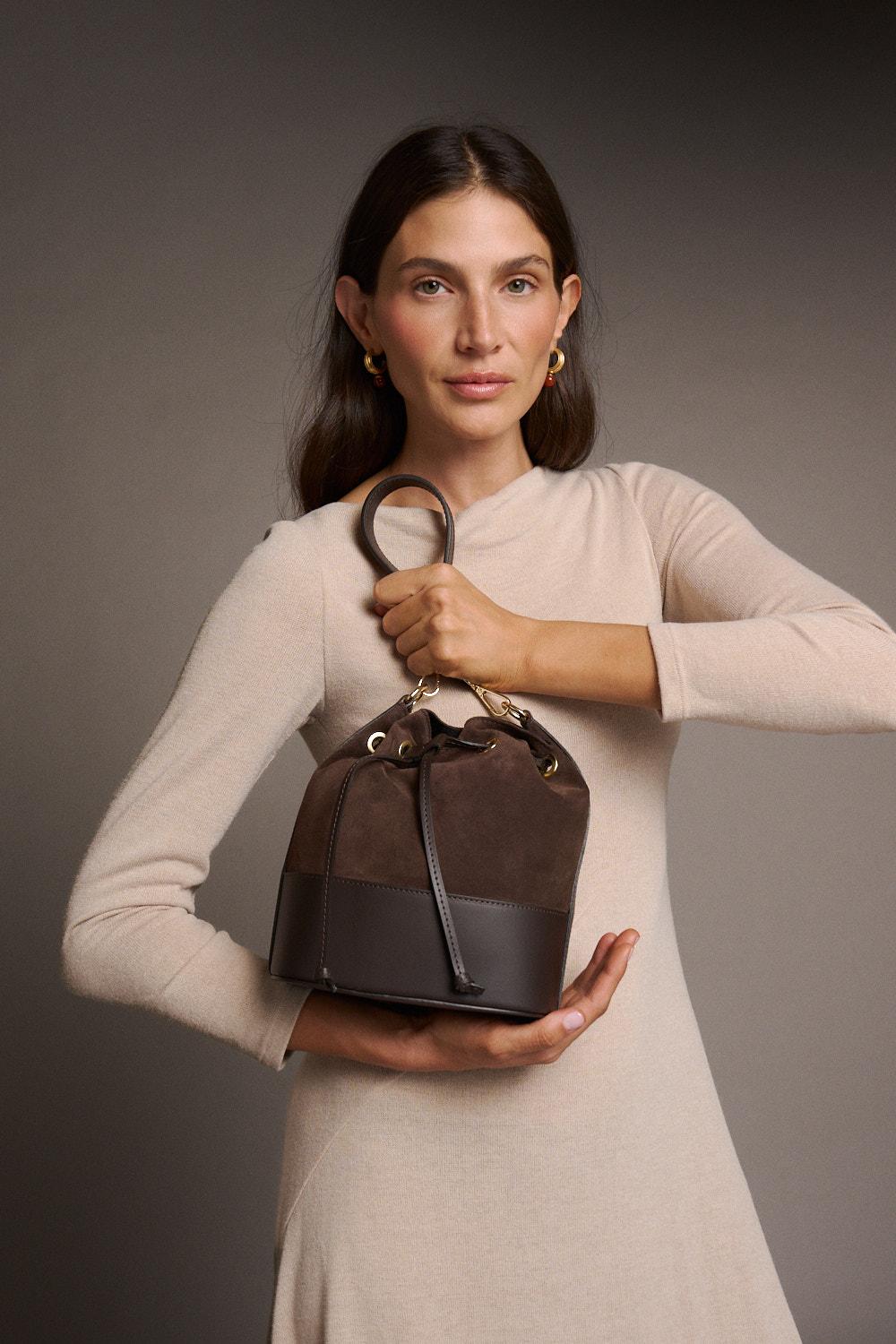 Lorenna Leather Bucket Bag