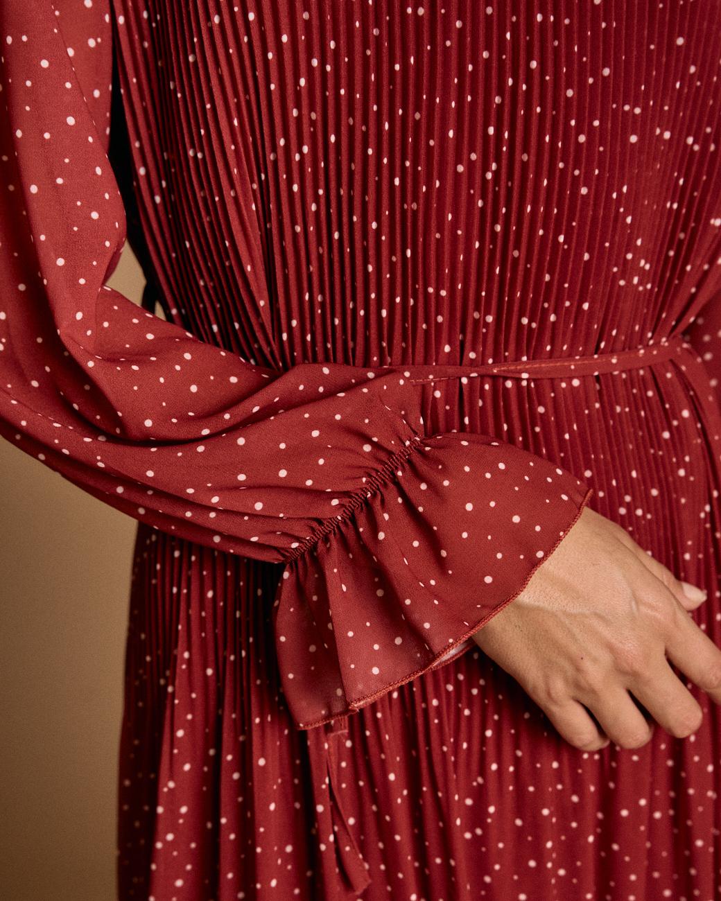 Garnet Polka Dot Dress