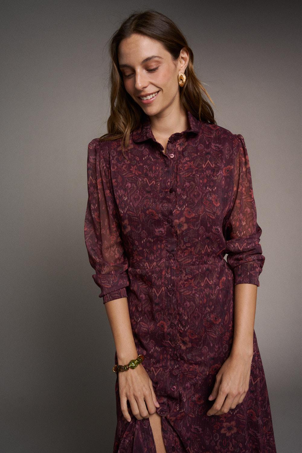 Ombeline Aubergine Dress