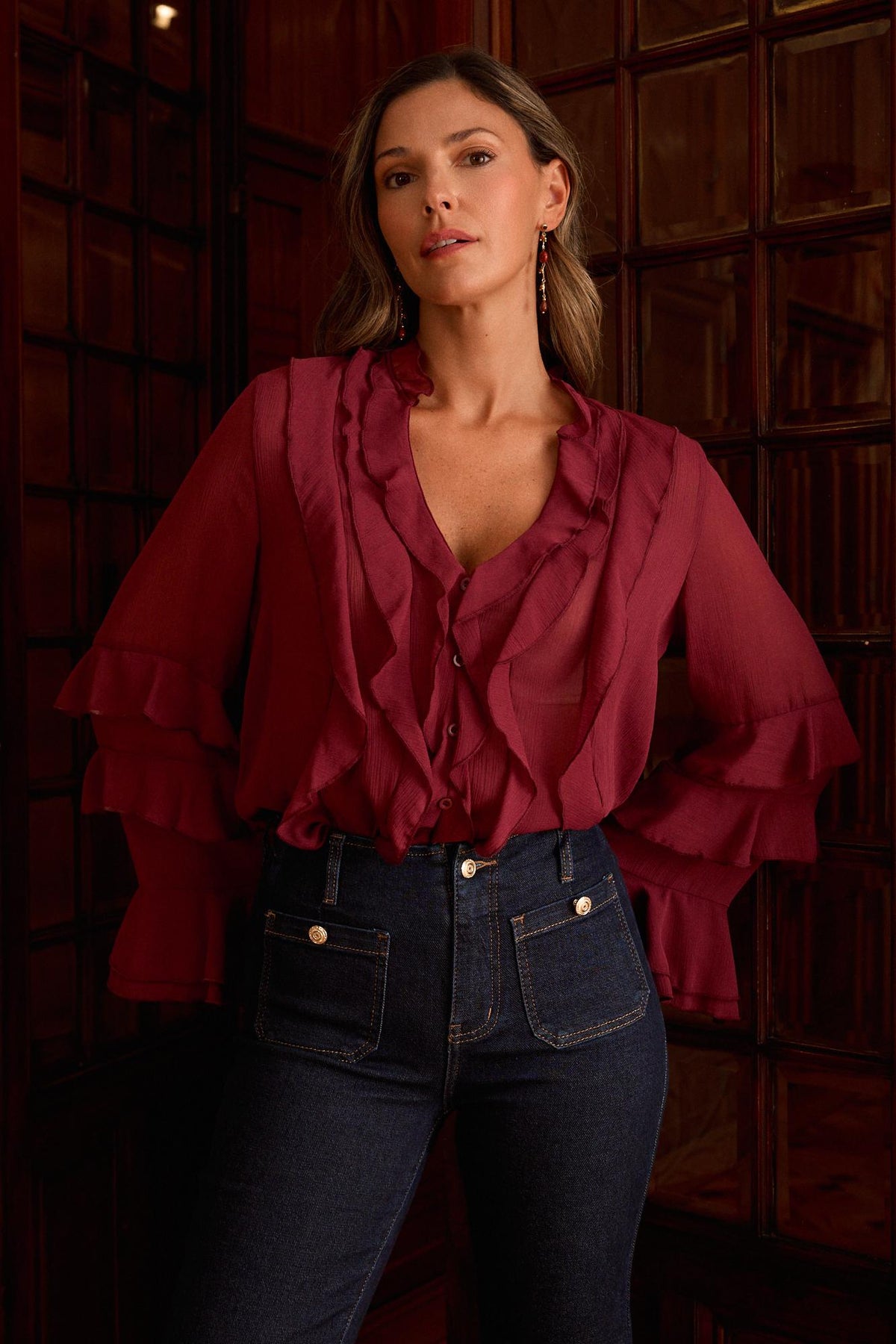Anita Burgundy shirt