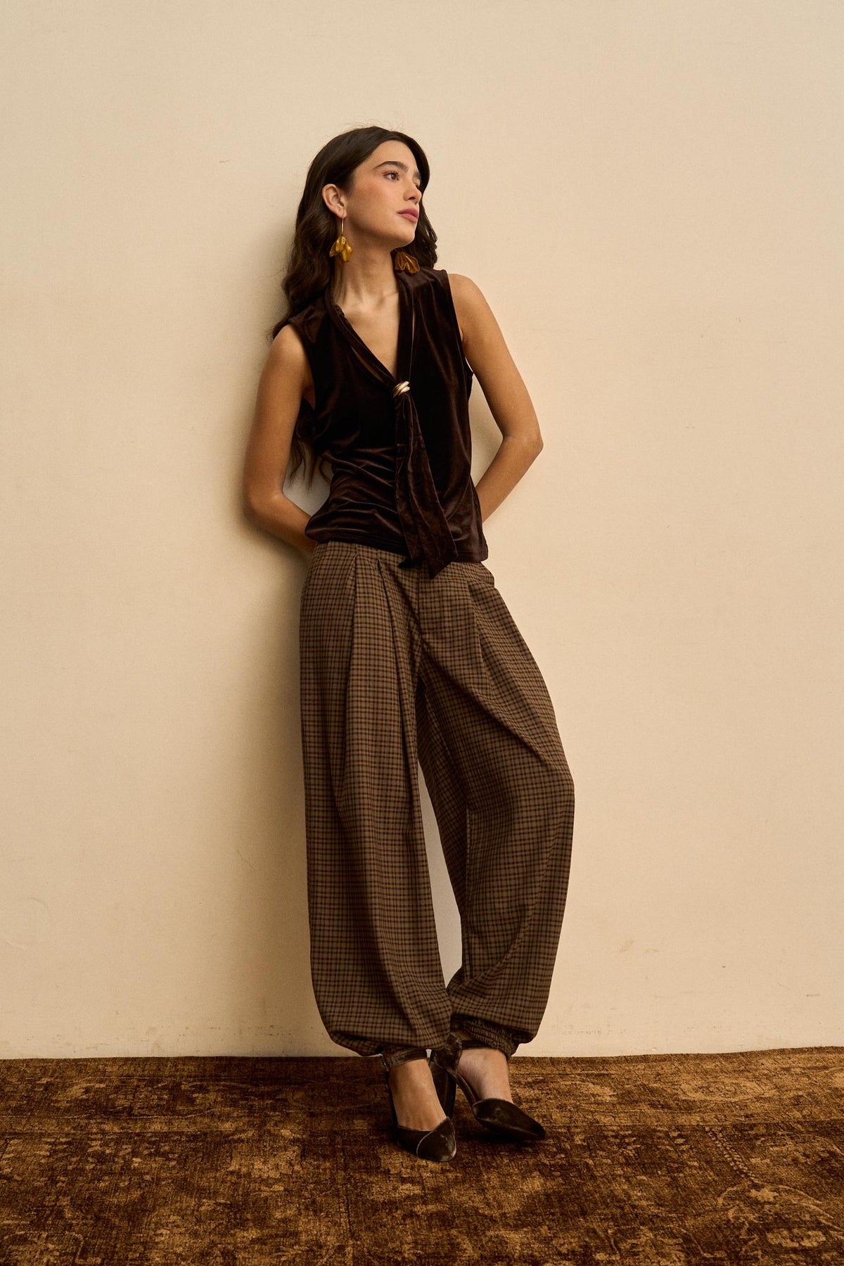 Yvaine Draped Velvet Top