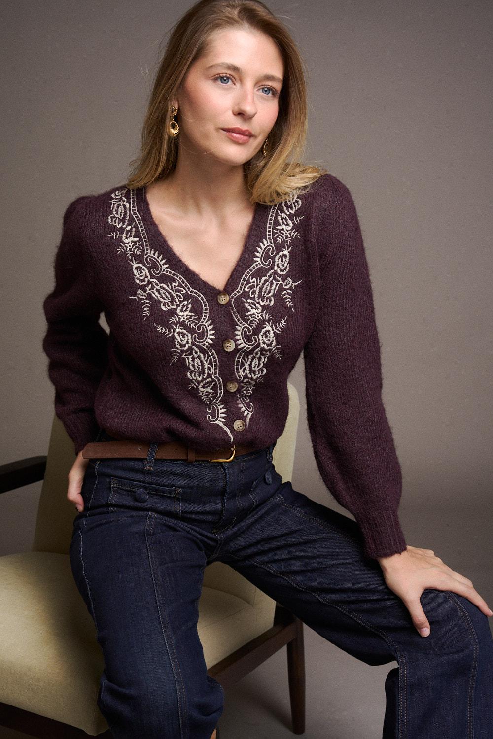 Inès Embroidered Cardigan