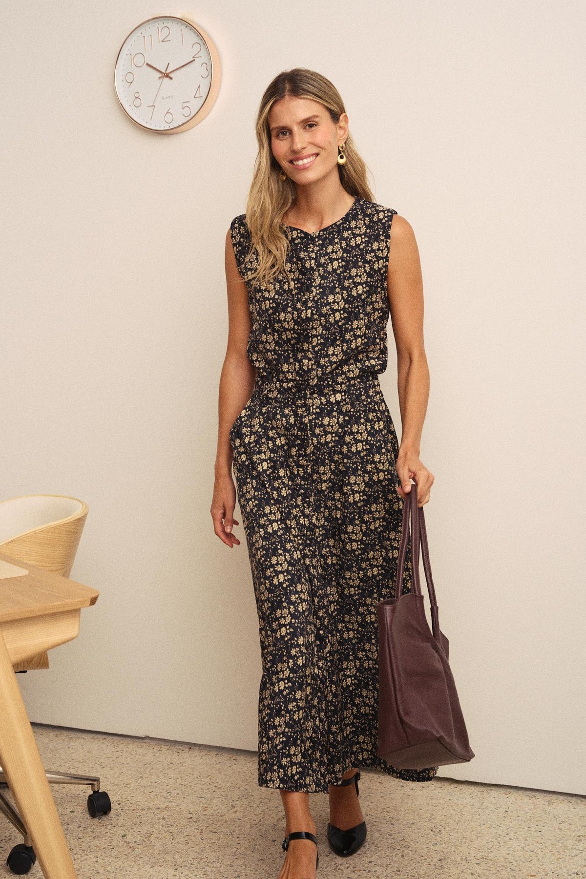 Abeny Flowers Midi Skirt