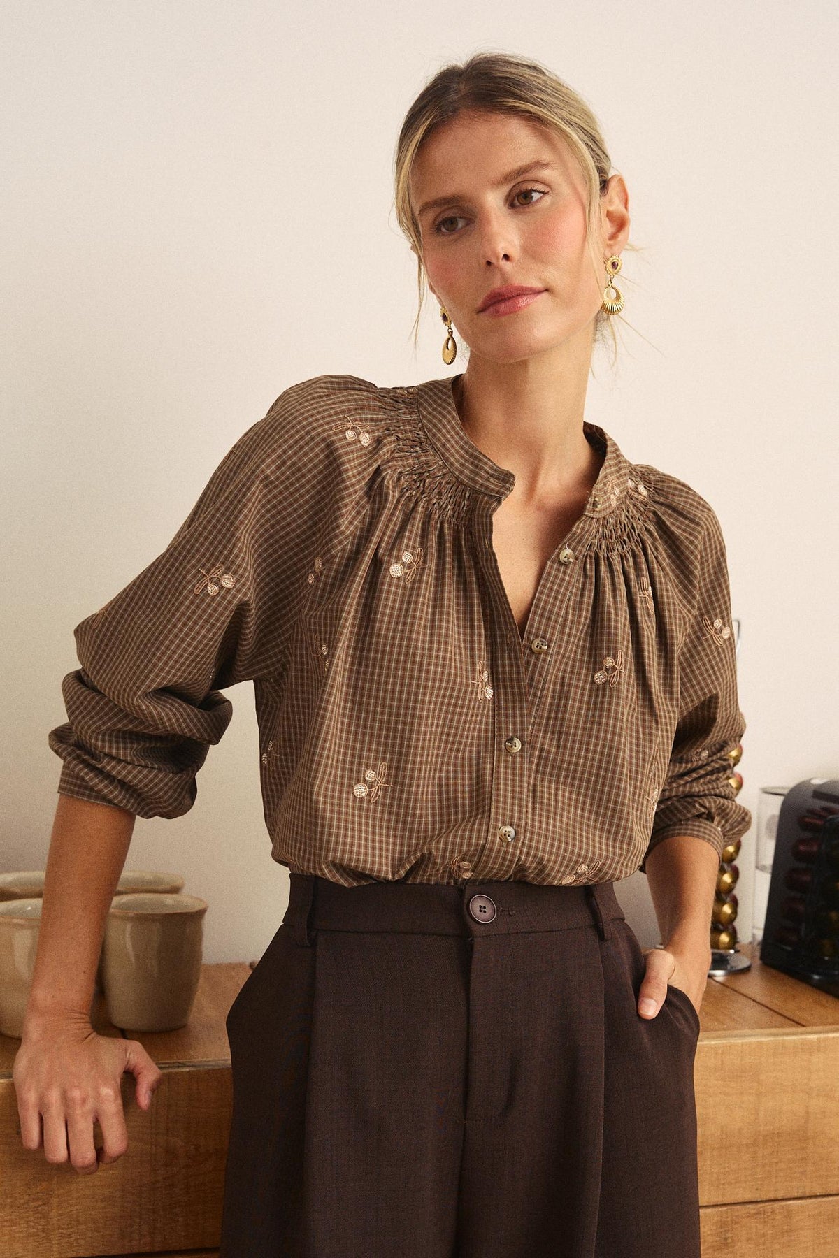 Suzette Check print Shirt