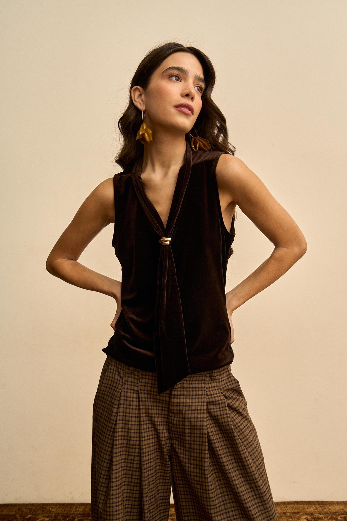 Yvaine Draped Velvet Top