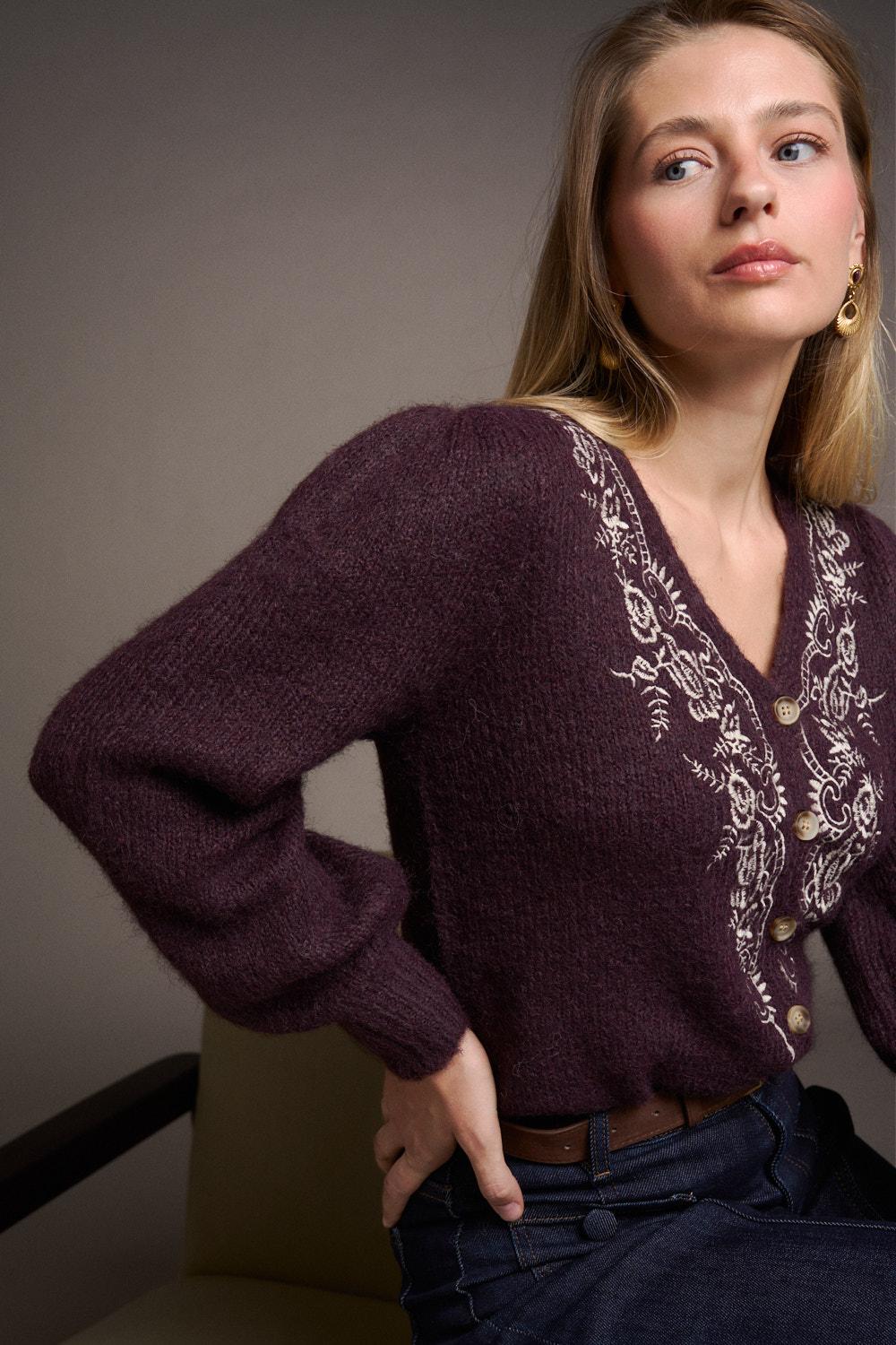Inès Embroidered Cardigan
