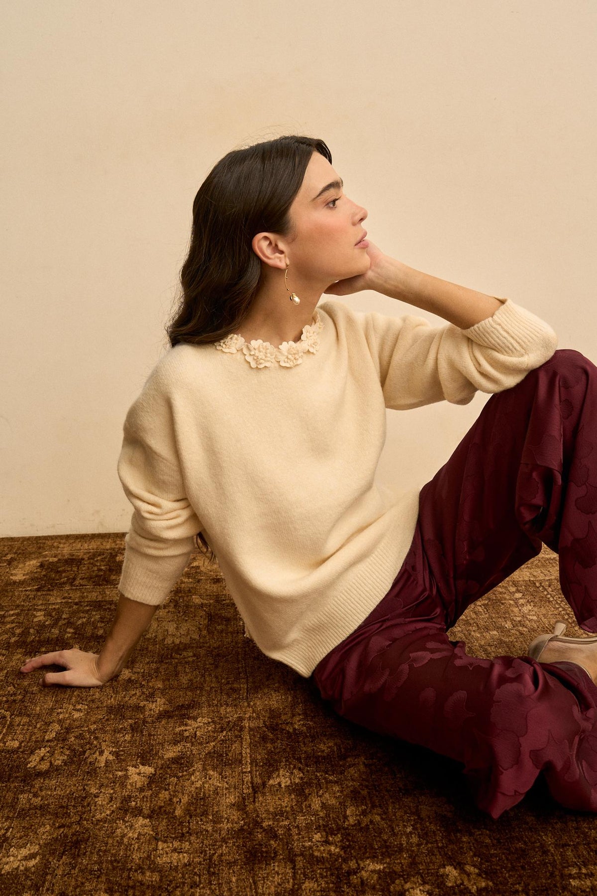 Flowers Sweater Mélisande Neck