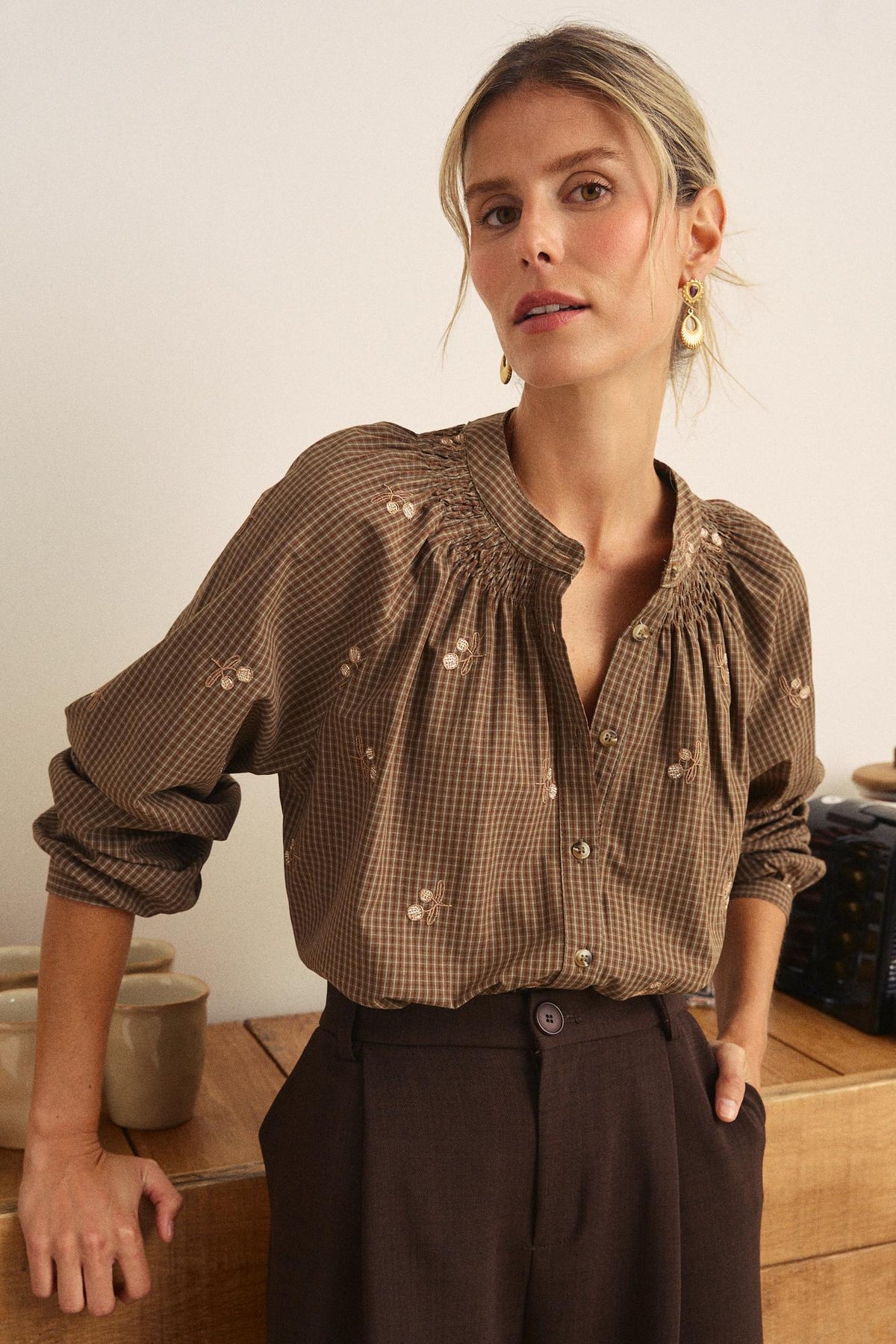 Suzette Check print Shirt